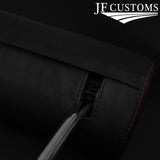 RED STITCHING 2X FRONT HEADREST LEATHER COVERS FITS AUDI A3 8P 2004-2012