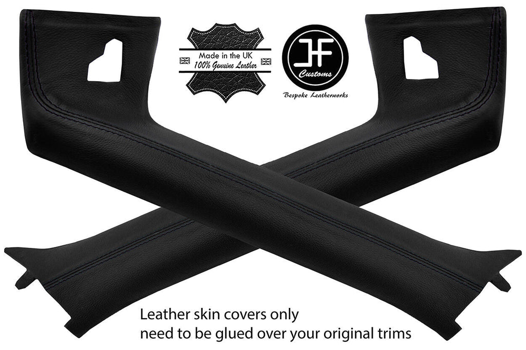 BLACK STITCH 2X A PILLAR LEATHER COVERS FITS BMW Z4 E85 ROADSTER 03-09 STYLE 2