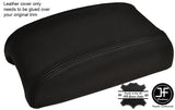 BLACK STITCH REAL LEATHER ARMREST LID COVER FITS MITSUBISHI OUTLANDER 2005-2013