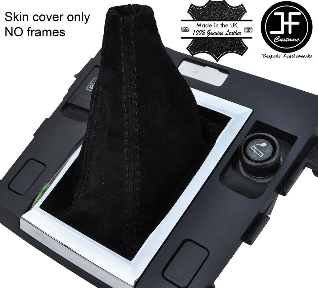 BLACK STITCH MANUAL REAL SUEDE GEAR GAITER FITS SUZUKI GRAND VITARA 2006-2013