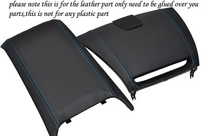 blue stitch FITS MAZDA RX8 2 X CENTER CONSOLE COVERS LEATHER 2003+ CUSTOM NEW