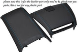 blue stitch FITS MAZDA RX8 2 X CENTER CONSOLE COVERS LEATHER 2003+ CUSTOM NEW