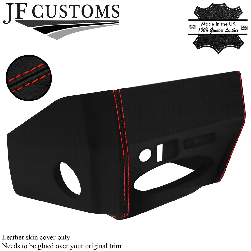 RED STITCH LEATHER CONSOLE DASH RADIO SURROUND FOR FIAT 124 SPIDER CLASSIC