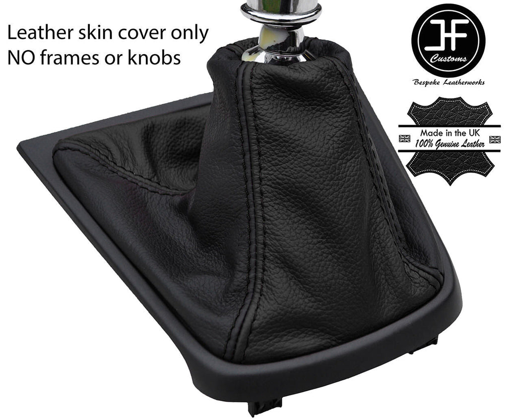 BLACK & BLACK TOP GRAIN GENUINE LEATHER GEAR GAITER FOR JAGUAR X-TYPE 2001-2009