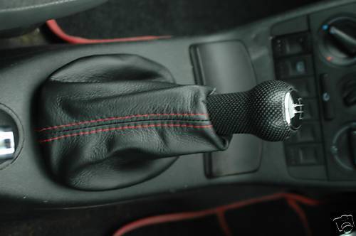 FITS VOLKSWAGEN VW POLO LUPO GAITER RED STITCH REAL LEATHER CUSTOM NEW