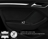 BLACK STCH 2X REAR DOOR CARD&HANDLE ARMREST LTHR COVER FOR AUDI A3 13-19 5 DSG2