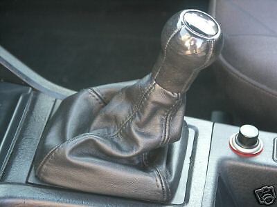 FITS AUDI 80 90 COUPE GEAR STICK GAITER GENUINE BLACK LEATHER BLACK STICHING
