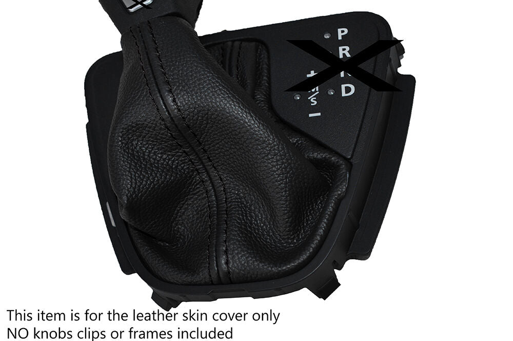 BLACK STITCH LEATHER AUTO AUTOMATIC GAITER FITS LAND ROVER FREELANDER 2 06-13