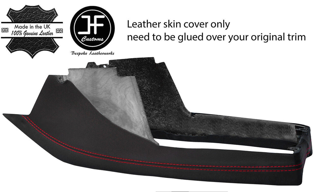 RED STITCH 2X LOWER CONSOLE SIDE TRIM REAL LEATHER COVER FOR BMW 6  E24 76-90