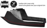 RED STITCH 2X LOWER CONSOLE SIDE TRIM REAL LEATHER COVER FOR BMW 6  E24 76-90