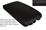 RED STITCHING LEATHER ARMREST SKIN COVER FITS PEUGEOT 407 2004-2010 CUSTOM NEW