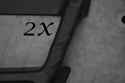 BLACK STITCHING FITS ALFA ROMEO SPIDER S4 LEATHER 2X DOOR HANDLE COVERS