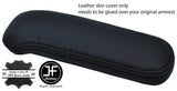 BLACK STITCHING TOP GRAIN REAL LEATHER ARMREST COVER FITS AUDI TT MK2 2007-2014