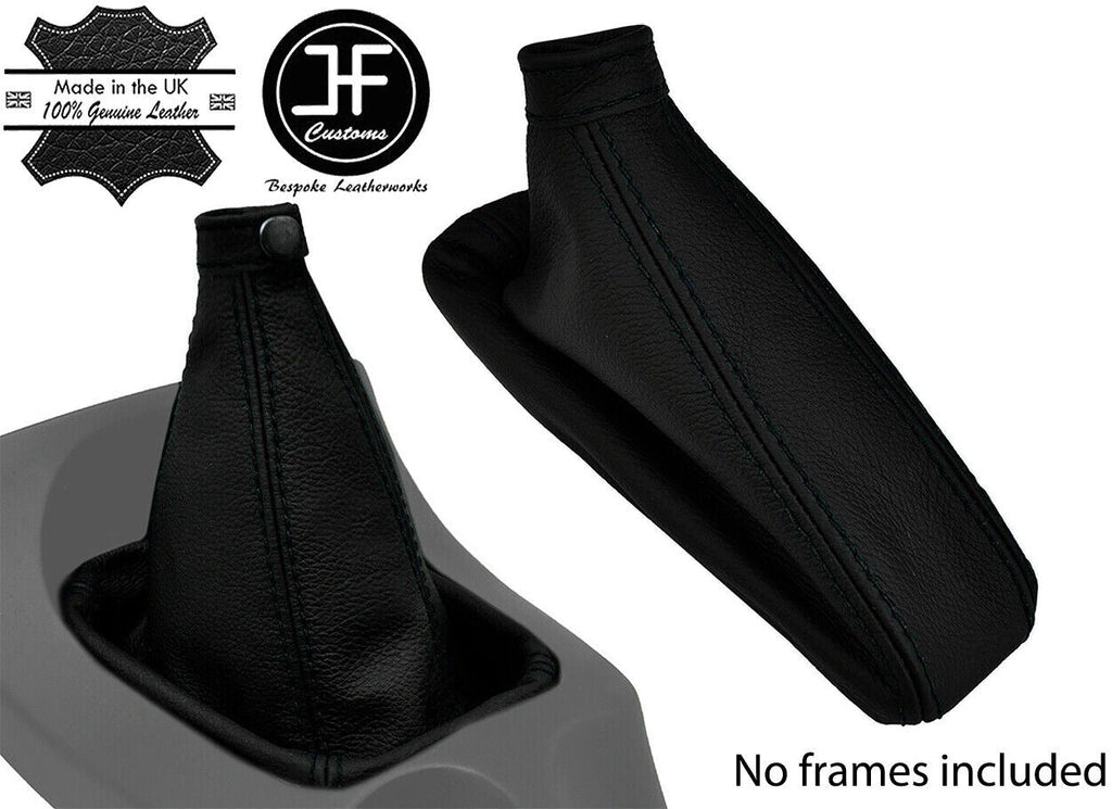 BLACK STITCH TOP GRAIN LEATHER GAITER SET FOR ALFA ROMEO GTV SPIDER 916 PHASE 1