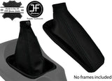 BLACK STITCH TOP GRAIN LEATHER GAITER SET FOR ALFA ROMEO GTV SPIDER 916 PHASE 1
