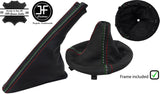 BLACK ITALIAN STITCH LEATHER GEAR+FRAME+SLIM HANDBRAKE COVER FOR FIAT 500 07-15