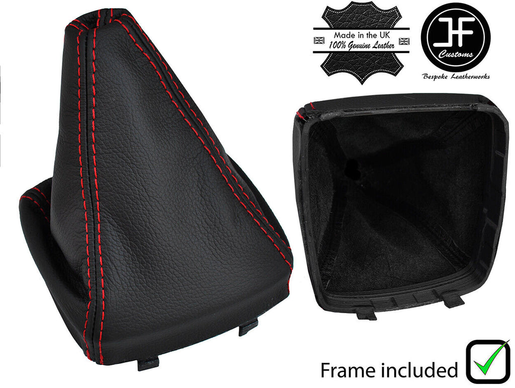 RED STITCH MANUAL LEATHER GEAR GAITER+PLASTIC FRAME FOR MONDEO MK4 IV 07-13