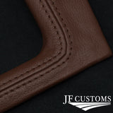 BROWN LEATHER COVERED MANUAL SHIFT SURROUND TRIM + FRAME FOR FORD MUSTANG 87-93