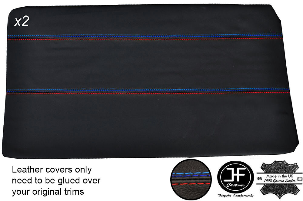 TRI STITCH 2X FRONT FULL DOOR CARD LEATHER COVERS FITS BMW E10 2002 1802 Tii