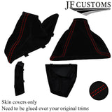 RED STITCH SUEDE GEAR+HANDBRAKE GAITER+FRAME FITS BMW 1 SERIES F20 F21 11-17