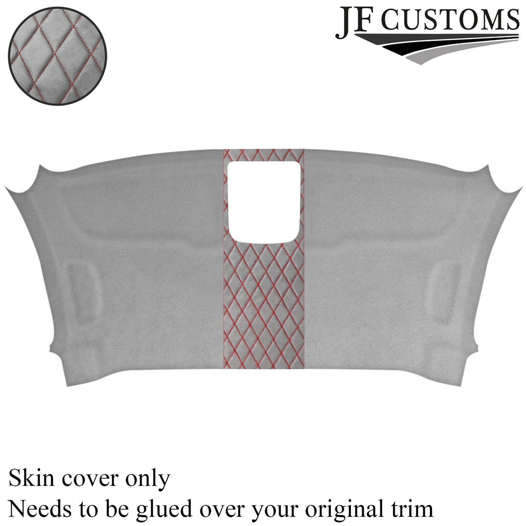 DSG2 RED STITCH L GREY LUXE SUEDE HEADLINER COVER FOR MERCEDES VITO 14-21 VAN