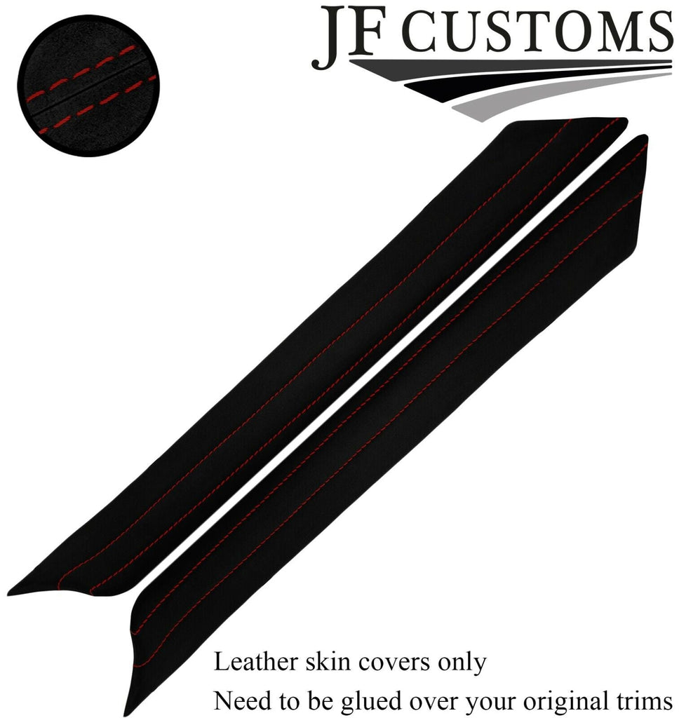 D RED STITCH ITALIAN SUEDE 2X A PILLAR COVERS FITS FORD MUSTANG 67-68 CUSTOM NEW