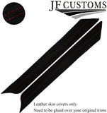 D RED STITCH ITALIAN SUEDE 2X A PILLAR COVERS FITS FORD MUSTANG 67-68 CUSTOM NEW