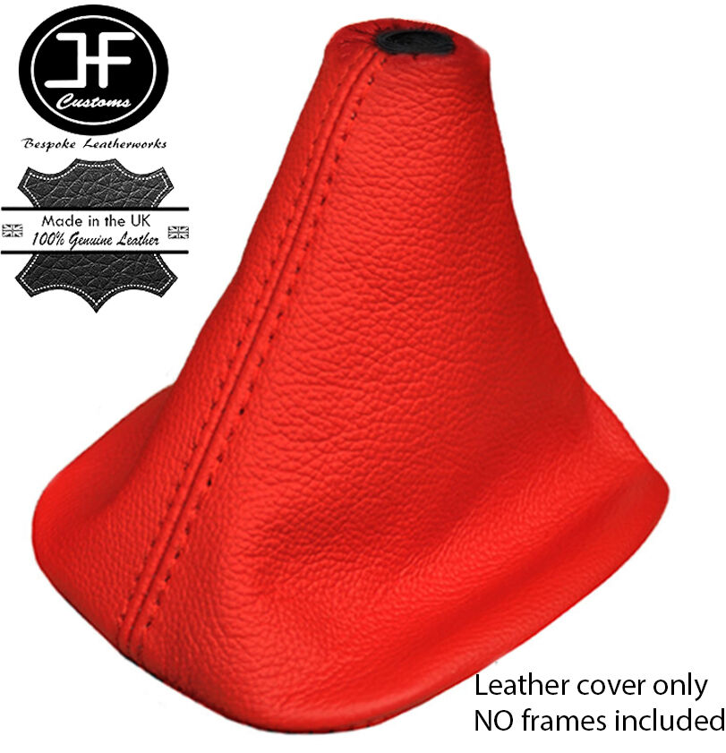RED REAL LEATHER MANUAL GEAR GAITER FITS PEUGEOT 3008 5008 2009-2016 CUSTOM NEW