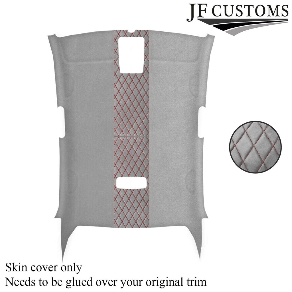 DSG2 D RED STITCH L GREY LUXE SUEDE HEADLINER COVER FOR VW JETTA MK5 05-19 5DR