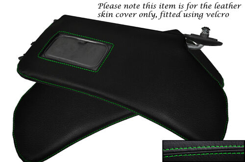 GREEN STITCH FITS HONDA CRX DEL SOL 1992-1997 2X SUN VISORS LEATHER COVERS ONLY