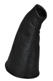 BLACK  DOUBLE STITCH FITS HONDA CIVIC TYPE R 2001-2005 LEATHER GEAR GAITER BOOT