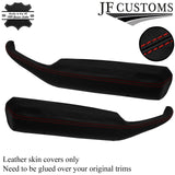 RED STITCH LEATHER 2X DOOR HANDLE ARMREST COVER FOR CORVETTE C3 1978-1982