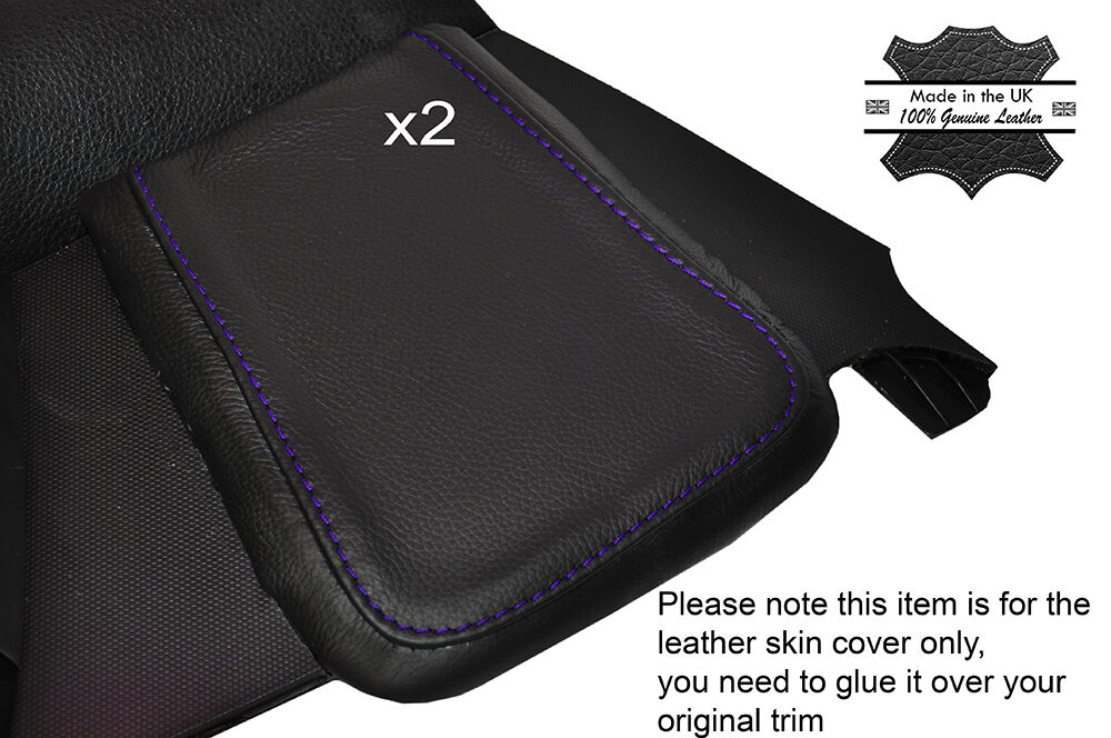 PURPLE STITCH 2X LEATHER SKIN KNEE PADS SKIN COVERS FITS NISSAN 350Z 2006-2009