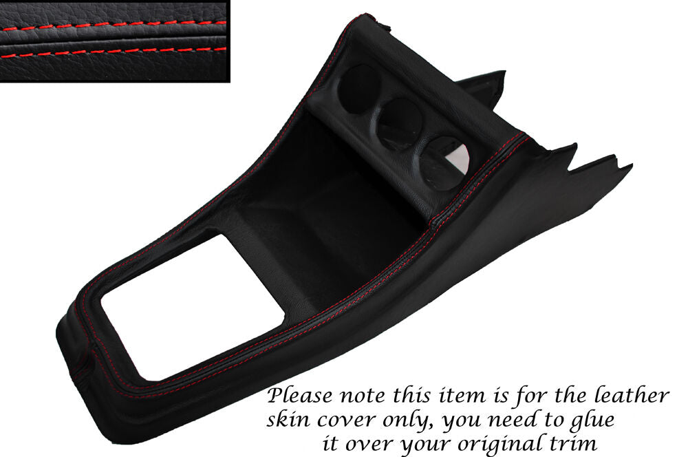 RED STITCH CENTRE CONSOLE LEATHER SKIN COVER FITS VW GOLF MK1 JETTA CADDY MK1