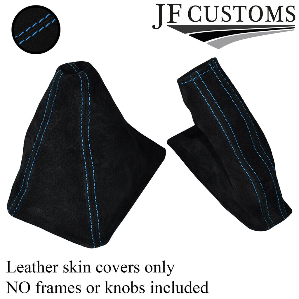BLUE STITCH FITS NISSAN SKYLINE R32 GTS GTR PU SUEDE GEAR & HANDBRAKE GAITER