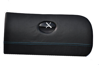 FITS PEUGEOT 206 GLOVE BOX LID COVER blue stitch BLACK SOFT LEATHER CUSTOM NEW
