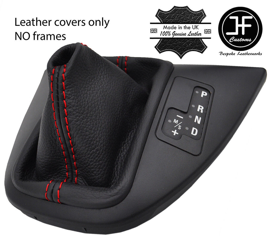 RED STITCH TOP GRAIN LEATHER AUTO AUTOMATIC GEAR GAITER FOR BMW X5 E53 00-06