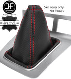 RED STITICH CARBON FIBER VINYL MANUAL GEAR GAITER FOR FORD MONDEO MK3 03-06