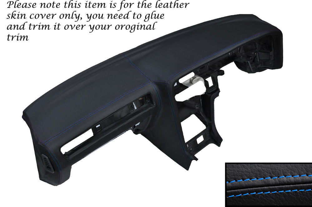 BLUE STITCH DASH DASHBOARD LEATHER SKIN COVER FITS TOYOTA SUPRA MK3 1986-1993