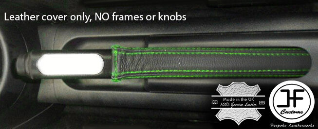 GREEN STITCHING REAL LEATHER HANDBRAKE GAITER FITS FORD FIESTA MK6 2002-2008