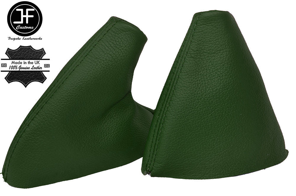 BRITICH RACING GREEN LEATHER GEAR & HANDBRAKE GAITERS FITS MG MG TF 2002-2005