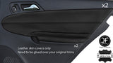 BLACK 2X REAR DOOR CARD & DOOR ARMREST COVERS FOR MERCEDES C CLASS W203 01-07