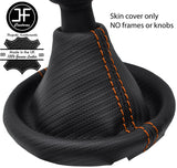 ORANGE STITCHING CARBON FIBER VINYL GEAR GAITER FOR VW T5 TRANSPORTER CARAVELLE