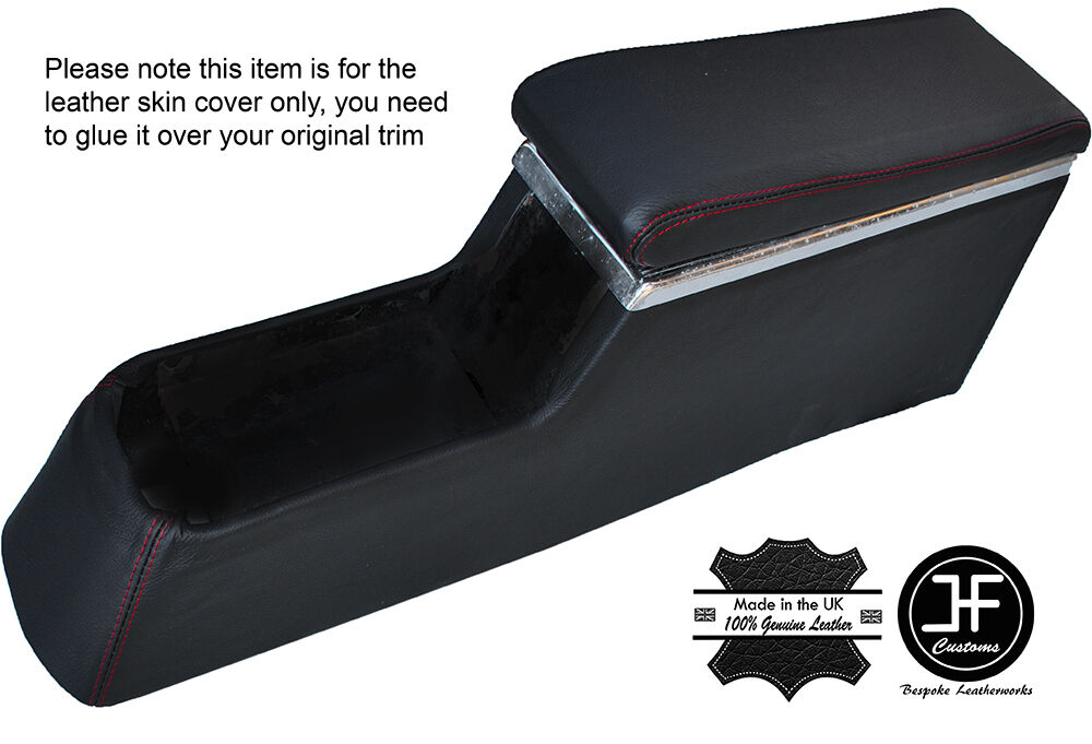 RED STITCH CENTRE CONSOLE & ARMREST LEATHER COVERS FITS FORD CORSAIR 63-71