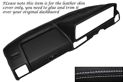 WHITE STITCH DASH DASHBOARD LEATHER SKIN COVER FITS VW GOLF MK1 JETTA 1974-1983