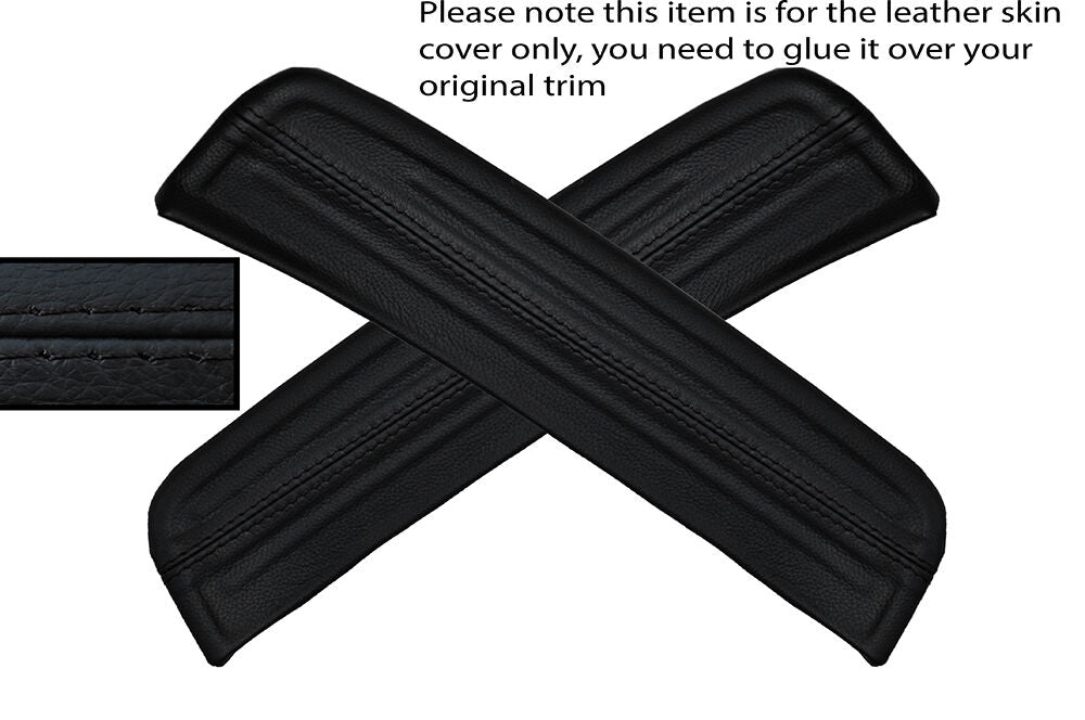 BLACK STITCHING 2X REAR DOOR SILL TRIM SKIN COVERS FITS HONDA ACCORD MK7 03-07