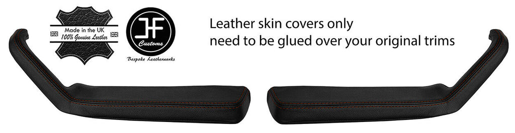 BROWN STITCH 2X DOOR HANDLE ARMREST LEATHER COVERS FOR VW GOLF MK1 CABRIO