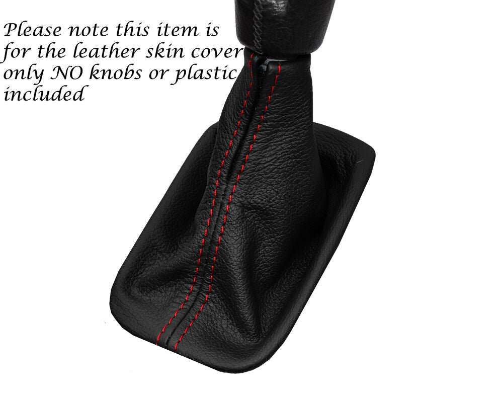 RED STITCHING MANUAL LEATHER GEAR GAITER FITS VOLVO C70 2006-2014 CUSTOM NEW