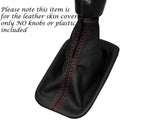 RED STITCHING MANUAL LEATHER GEAR GAITER FITS VOLVO C70 2006-2014 CUSTOM NEW