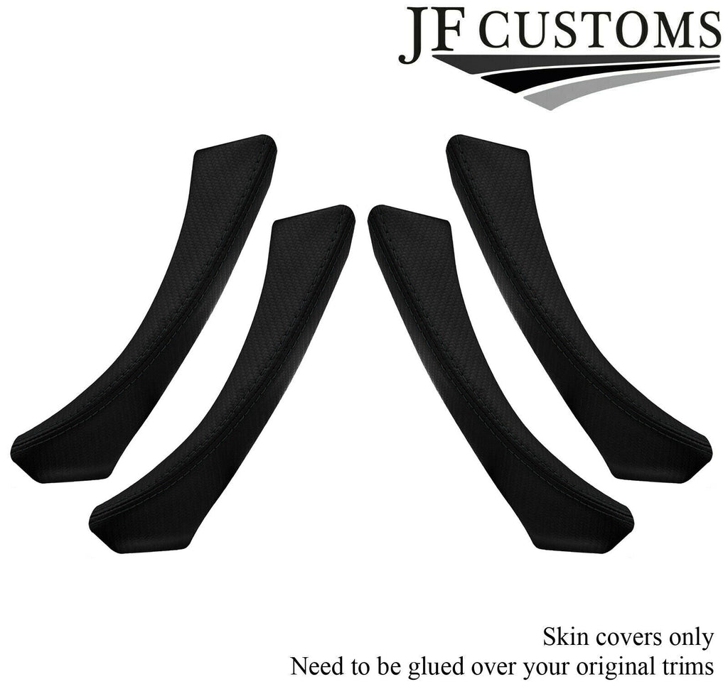 BLACK STITCH CARBON VINYL  4X FRONT REAR DOOR HANDLE COVERS FOR BMW E90 E91